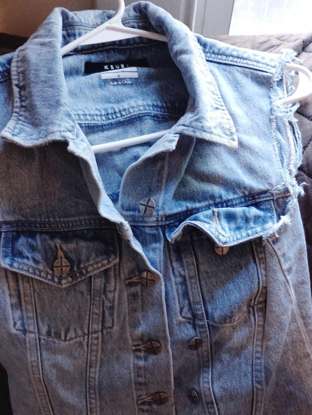 Ksubi light blue denim sleeveless vest